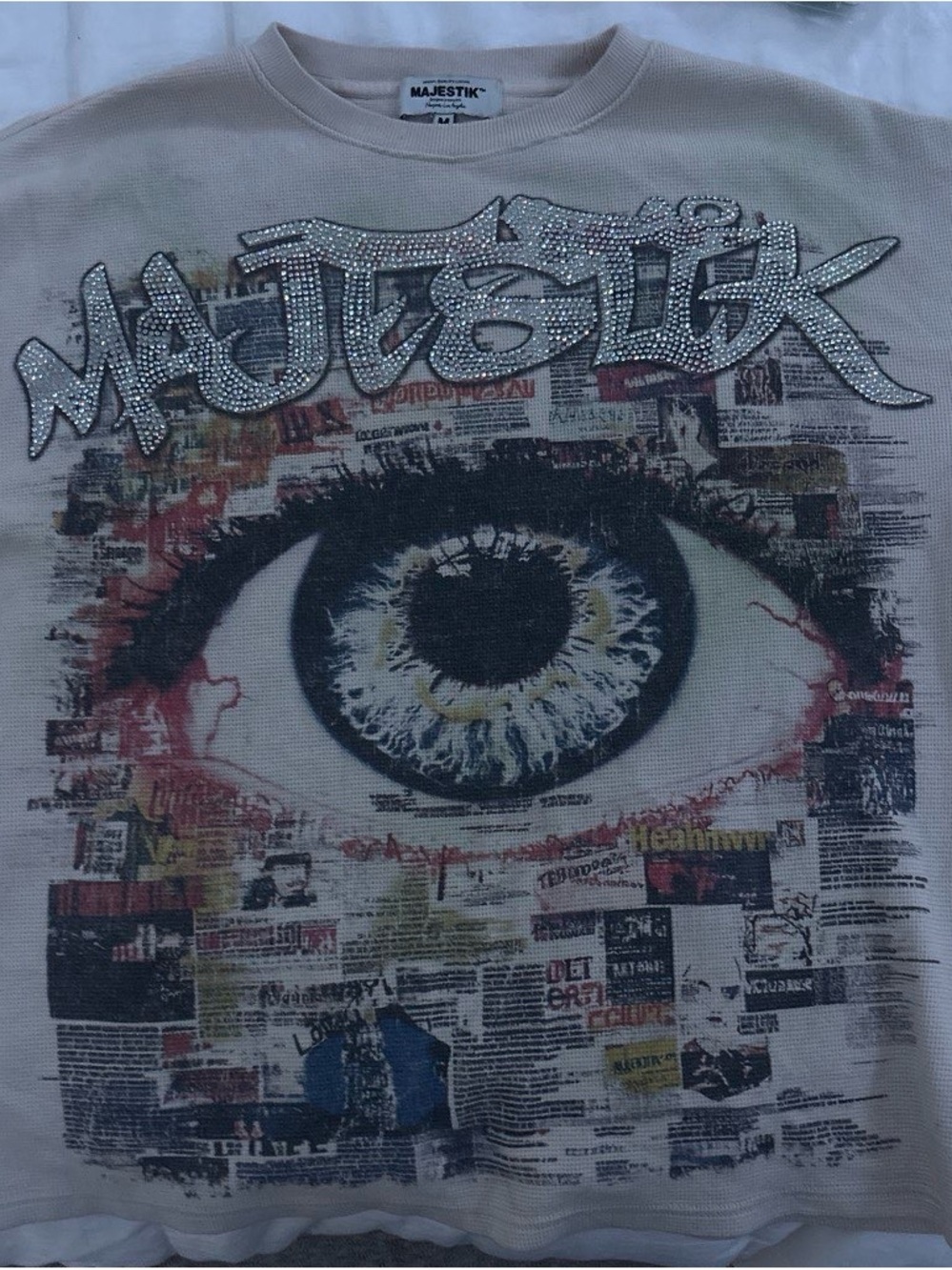 Men’s Cream Graphic Eye Short Sleeve Tee